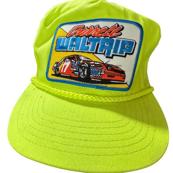Vintage 80s-90s Darrell Waltrip SnapBack Trucker Hat NASCAR Adjustable - Picture 1 of 6